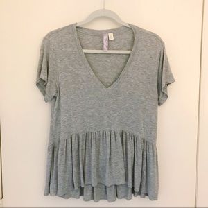 Francesca’s grey peplum swing top